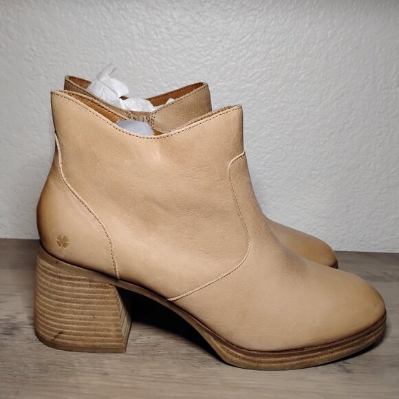 Lucky Brand Women Quimlee Brown Leather Zip Chunky Ankle Boots sz 12 - Picture 3 of 10